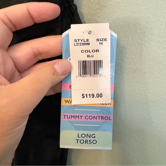 Swim Solutions Women's Black Firework Pull On One-Piece Swimsuit Size 14 NWT - Picture 9 of 11